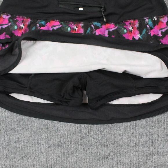 Lululemon Skirt Womens 6 Hotty Hot II Mini Midnight Bloom Black Fuschia Skort - Picture 5 of 10